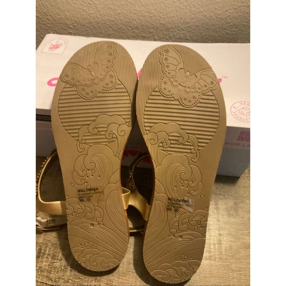 JELLYPOP Womens 8 Willomena Lt Gold Smooth Sandals - Picture 6 of 7